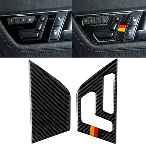 2 pezzi bandiera tedesca auto in fibra di carbonio con guida a destra pannello di regolazione del sedile adesivo decorativo per Mercedes-Benz W204 2007-2013, Right Drive Seat Adjustment (A) - Novalix Store