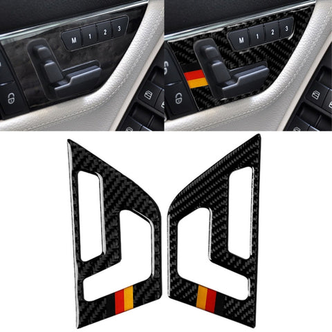 2 pezzi bandiera tedesca auto pannello di regolazione del sedile in fibra di carbonio adesivo decorativo per Mercedes-Benz W204 2007-2013, Seat Adjustment - Novalix Store