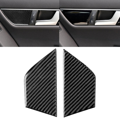 Autocollant décoratif pour panneau de réglage du siège en fibre de carbone pour voiture à 2 personnes pour Mercedes-Benz W204 2007-2013, réglage du siège (C)