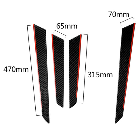 Autocollant décoratif pour panneau intérieur rouge de la porte intérieure en fibre de carbone de 4 pièces pour Mercedes-Benz W204 2007-2013, panneau de porte intérieur rouge