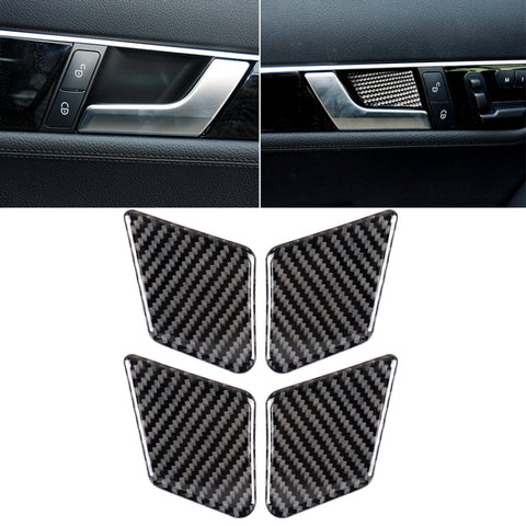 4 pezzi adesivo decorativo pannello polso maniglia interna in fibra di carbonio tinta unita per auto per Mercedes-Benz Classe C 2007-2013 / Classe E 2009-2016, Door Inner Handle Wrist (German Flag) - Novalix Store