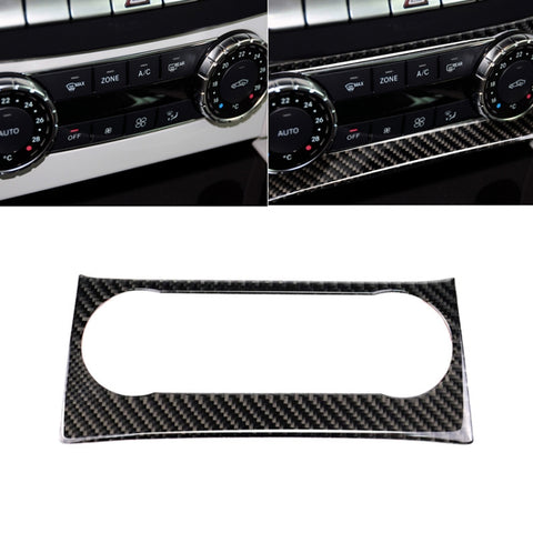 Adhésif décoratif pour panneau de contrôle de la manopole de l'air conditionné en fibre de carbone pour voiture pour Mercedes-Benz W204 Classe C 2011-2013, bouton de climatisation (drapeau allemand)