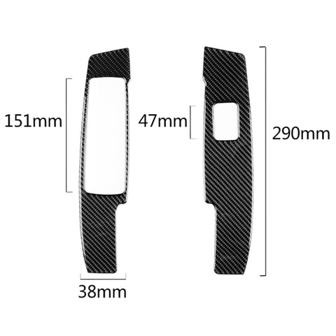 Adhésif décoratif pour panneaux d'alzacristalli en fibre de carbone pour voiture de 2 pièces pour Mercedes-Benz W204 Classe C 2007-2013, guide à sinistre, panneau de lève-vitre