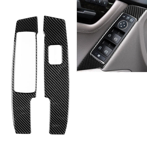 Adhésif décoratif pour panneaux d'alzacristalli en fibre de carbone pour voiture de 2 pièces pour Mercedes-Benz W204 Classe C 2007-2013, guide à sinistre, panneau de lève-vitre