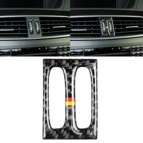 Adhésif décoratif pour panneau de sortie d'air intermédiaire en fibre de carbone avec bande tedesca pour voiture pour Mercedes-Benz W204 2011-2013, sortie d'air intermédiaire (drapeau allemand)