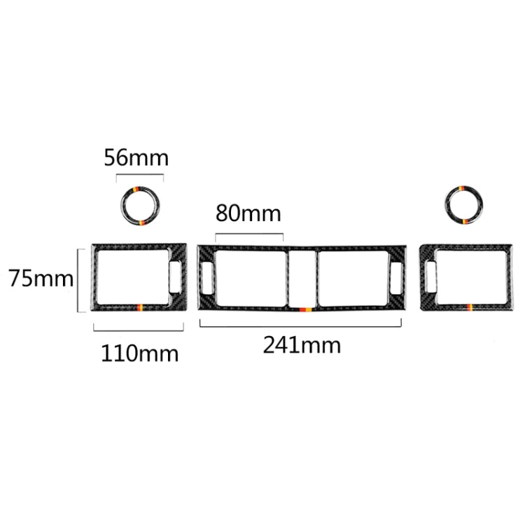 Car German Flag Carbon Fiber Air Outlet Ring + Intermediate Air Outlet + Side Air Outlet Panel Decorative Sticker for Mercedes-Benz W204 207-2010       ...