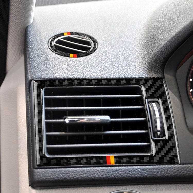 Car German Flag Carbon Fiber Air Outlet Ring + Intermediate Air Outlet + Side Air Outlet Panel Decorative Sticker for Mercedes-Benz W204 207-2010       ...