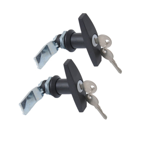 2 pezzi di serratura a forma di T nera con maniglia a paletta e chiavi per cassetta degli attrezzi, per rimorchio/yacht/camion, 2 PCS Black T Shape Handle - Novalix Store