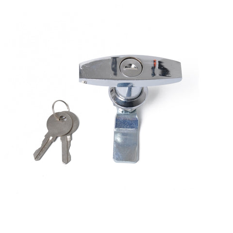 Maniglia a forma di T Chiusura a paletta per porta e chiavi Serratura per cassetta degli attrezzi per rimorchio/yacht/camion, T Shape Handle (Silver)