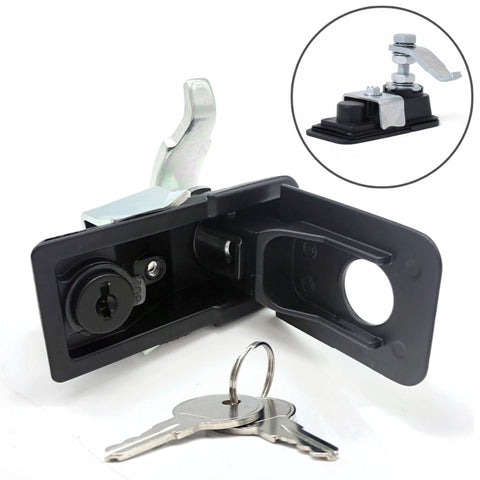 Chiusura porta con ingresso a paletta nera regolabile e chiavi Serratura per cassetta degli attrezzi per rimorchio/yacht/camion, 1 PCS