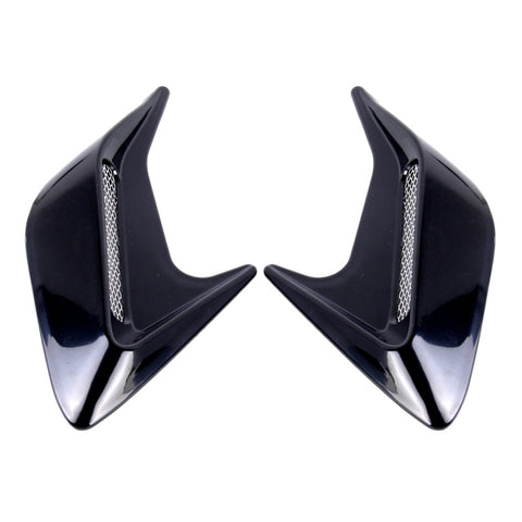 2 pezzi di plastica decorativa per aspirazione del flusso d'aria, cofano turbo, copertura della griglia di ventilazione laterale con adesivo autoadesivo