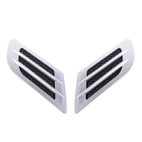 2 pezzi in stile euro in plastica decorativa per aspirazione del flusso d'aria, cofano turbo, copertura della griglia di sfiato laterale con adesivo autoadesivo
