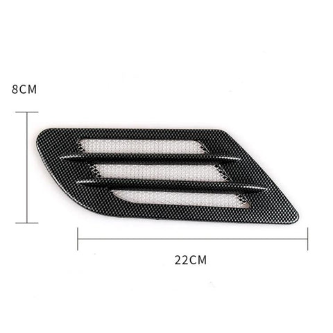 2 pezzi in stile euro decorativo in metallo per aspirazione del flusso d'aria, cofano turbo, copertura della griglia di sfiato laterale con adesivo autoadesivo