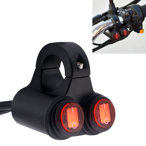 Interruttori flash doppi en lega di alluminio imperméable pour fari ausiliari per moto avec indicateur lumineux, Double Flash