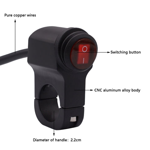 Interruttori flash singoli in lega di aluminium imperméable pour fari ausiliari per moto avec indicateur lumineux, Single Flash