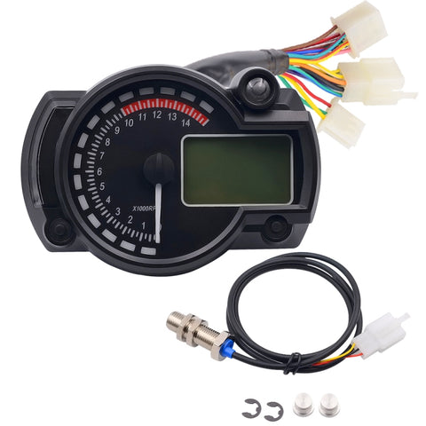 Pannello strumenti modificato per moto Display LCD 12V Misuratore olio miglio regolabile Misuratore temperatura acqua Chilometraggio 2-4 cilindri, CS-342