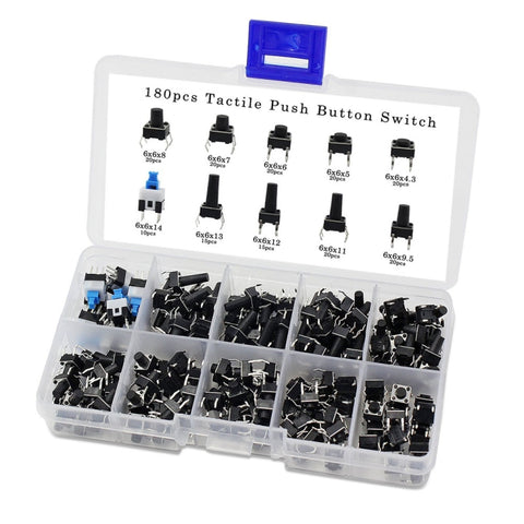 Kit interruttore a pulsante tattile da 180 pezzi Microinterruttore, 002