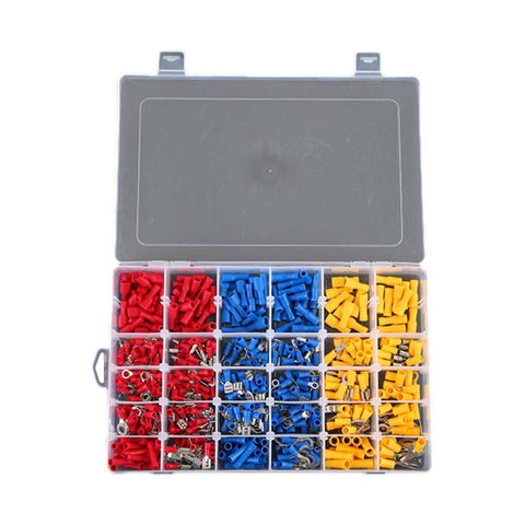 Kit assortimento di connettori a crimpare per terminali elettrici isolati pressati a freddo da 480 pezzi, 480 PCS
