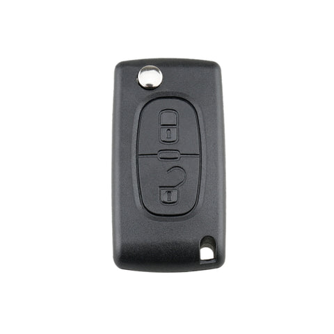 Per chiavi auto PEUGEOT di ricambio, custodia quadrata a 2 pulsanti con scanalatura e supporto, 2 pulsanti quadrati con scanalatura