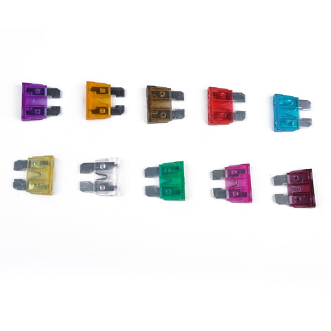 Ensemble de 100 fusibles à lame assortis pour voiture, moto, camion, 3A, 5A, 7,5A, 10A, 15A, 20A, 25A, 30A, 35A, 40A, avec support pour maison, 100 pièces