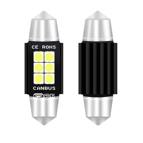 2 PZ 39mm DC12V-24V 3W 6000K 660LM 6LED SMD-3030 Lampada da lettura per auto/Luce targa, 39mm (3W) - Novalix Store