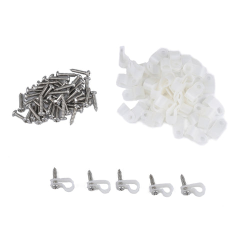 50 clip di montaggio stile R per luci a fune da 5/16 pollici con viti in acciaio inossidabile e indicatore di cavo per tubo numerico, 50 PCS 5/16 inch - Novalix Store