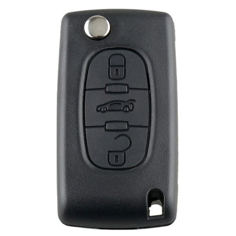 Per chiave auto telecomando intelligente PEUGEOT 3 pulsanti con chip integrato, batteria, supporto e stelo chiave con fessura, frequenza: 433 MHz, 3 pulsanti