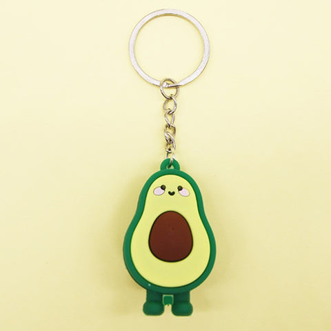 Portachiavi con avocado antropomorfo in silicone morbido da 10 gioielli con frutta carina, Soft Silicone Avocado Shape