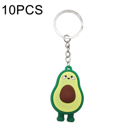 Portachiavi con avocado antropomorfo in silicone morbido da 10 gioielli con frutta carina, Soft Silicone Avocado Shape