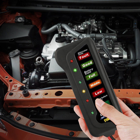 TIROL T16897 Tester per alternatore batteria digitale per auto da 12 V Display a 6 luci a LED, TIROL T16897