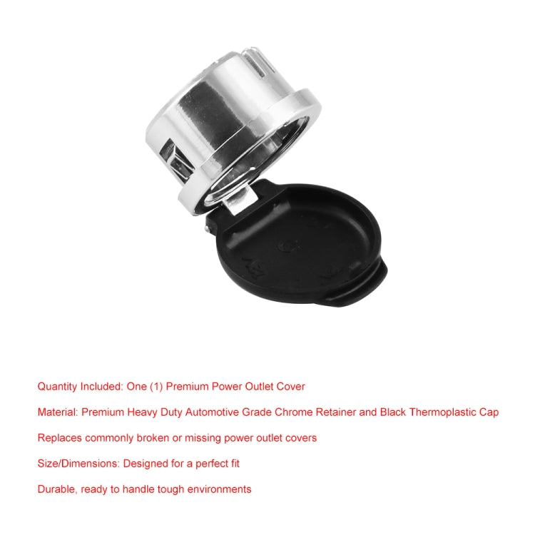 12V Chrome Cigarette Lighter Plug Retainer for Cars