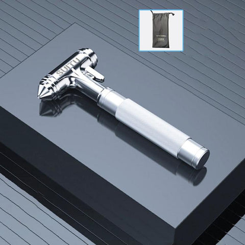 Martello di sicurezza per auto Fuga di emergenza Taglierina per cintura di sicurezza Strumento di salvataggio per interruttore di finestra (Oro nero), Safety Hammer