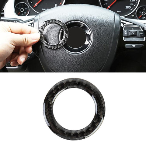 Adhésif décoratif pour le support central du volant en fibre de carbone pour voiture pour Volkswagen Touareg, cadre central du volant