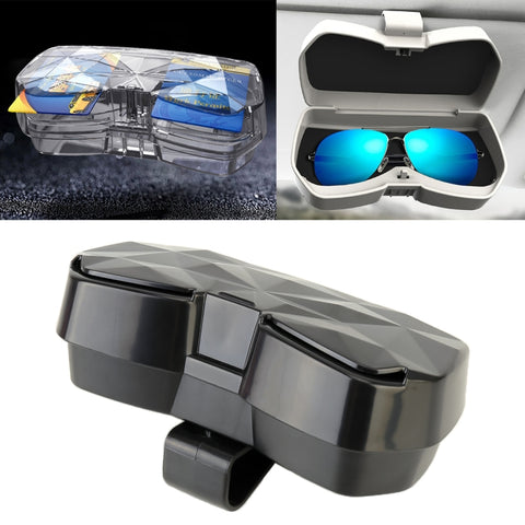 Custodia per occhiali multifunzionale per auto, portaoggetti per occhiali da sole con slot per schede, stile diamante, Diamond Style (Pink), Diamond Style (Beige), Diamond Style (Transparent), Diamond Style (Black)