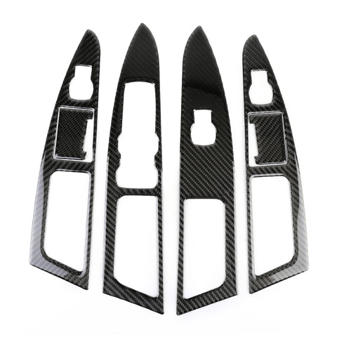 6 adesivi decorativi per pannello alzacristalli in fibra di carbonio per auto per Ford New Mondeo, Fiber Window Lift - Novalix Store