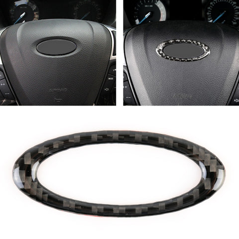 Adesivo decorativo per telaio del volante in fibra di carbonio per auto per Ford New Mondeo 2013-2019, Steering Wheel Frame