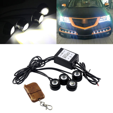 Luce di retromarcia a LED per auto 4x1,5 W con telecomando wireless, 4x1.5W
