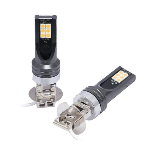 Fendinebbia LED Auto H3 12W 3000K 800LM - 2 Pezzi SMD-3030 DC12V-24V