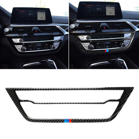 Adhésif décoratif pour panneau CD en fibre de carbone tricolore pour voiture pour BMW Serie 5 G38 528Li / 530Li / 540Li 2018, Panneau CD (Tricolore)