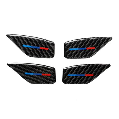 4 pezzi auto tricolore porta in fibra di carbonio maniglia interna pannello polso adesivo decorativo per BMW Serie 5 G38 528Li / 530Li / 540Li 2018, Door Inner Handle Wrist - Novalix Store