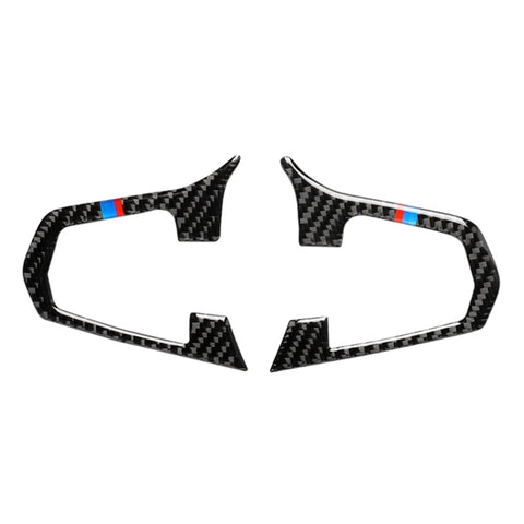 Configuration des impulsions du volant en fibre de carbone tricolore pour voiture Un adhésif décoratif pour BMW Serie 5 G30/G38 X3 G01/G08, Volant (Tricolor A)