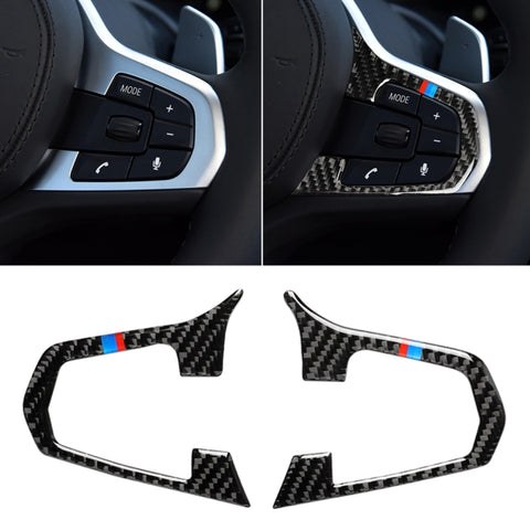 Configuration des impulsions du volant en fibre de carbone tricolore pour voiture Un adhésif décoratif pour BMW Serie 5 G30/G38 X3 G01/G08, Volant (Tricolor A)