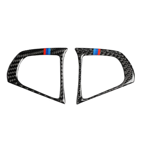 Auto Tricolore Volante In Fibra di Carbonio Configurazione dei Pulsanti B Adesivo Decorativo per BMW Serie 5 G30/G38 X3 G01/G08, Steering Wheel Button(Tricolor)