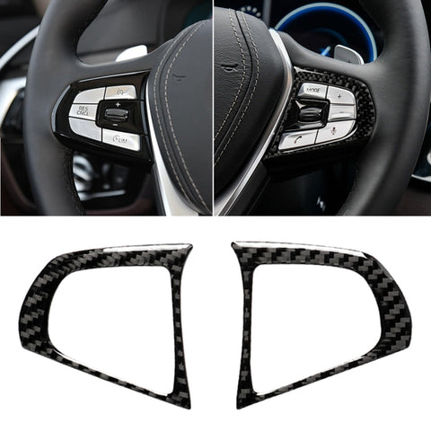 Configuration des impulsions du volant en fibre de carbone pour voiture B Autocollant décoratif pour BMW Serie 5 G30/G38 X3 G01/G08, bouton de volant