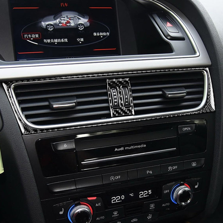 2 in 1 Car Carbon Fiber Air Conditioning Air Outlet Frame Decorative Sticker for Audi A4 B8 2009-2016 / A5 2008-2017 / Q5 2009-2017​, Left Drive  ...