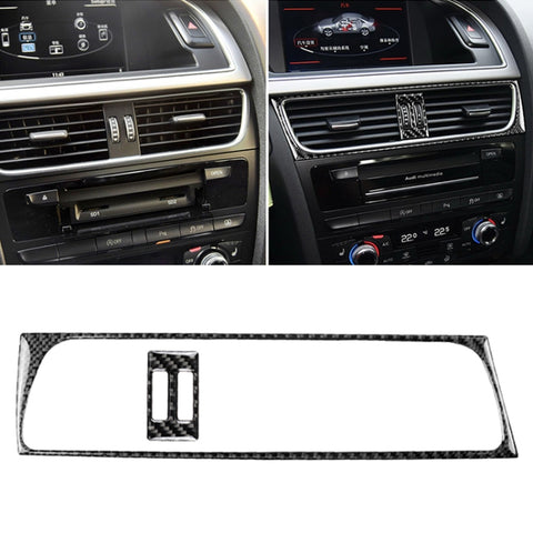 Adhésif décoratif 2 en 1 pour corniche de sortie d'air conditionnée en fibre de carbone pour voiture pour Audi A4 B8 2009-2016 / A5 2008-2017 / Q5 2009-20178203;, guide pour sinistra, cadre de sortie d'air de climatisation