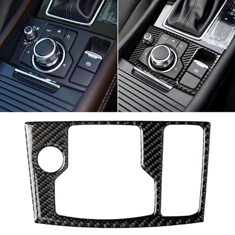 Adesivo decorativo per telaio multimediale con guida a destra in fibra di carbonio per auto per Mazda Axela 2017-2018, Right Drive Multimedia Frame B