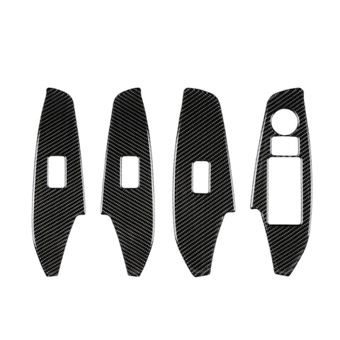 Adesivo decorativo per pannello alzacristalli per finestrino con guida a destra in fibra di carbonio per Mazda Axela 2014/2017-2018, Right Drive Window Lift Panel