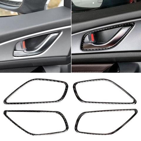 Adesivo decorativo per telaio maniglia interna porta in fibra di carbonio da 4 pezzi per Mazda Axela 2014/2017-2018, Door Inner Handle Frame