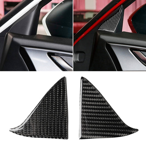 Adesivo decorativo triangolare per porta interna anteriore in fibra di carbonio per auto per Mazda Axela 2017-2018, Front Inner Door A Triangle